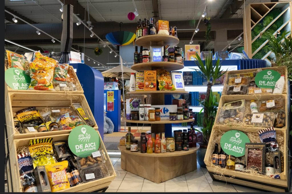 Carrefour România extinde programul „De aici de aproape” pentru a susține micii producători locali Marea companie de retail Carrefour România își extinde programul „De aici de aproape”, demarat în urmă cu șase luni, în toate cele 39 de supermarketuri și hipermarketuri din țară, inclusiv cele din București