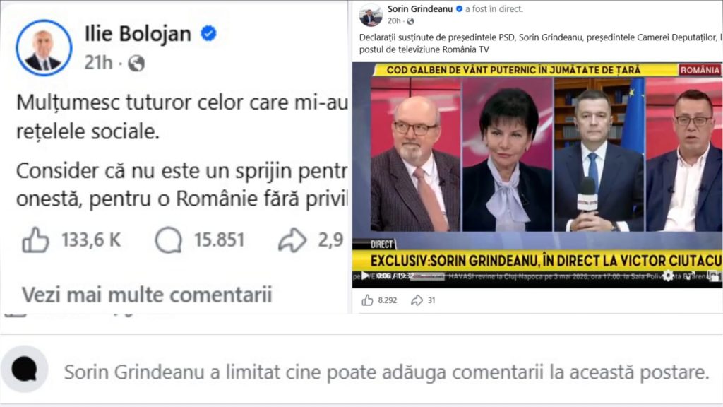 Bolojan contraatacă, Grindeanu blochează comentariile