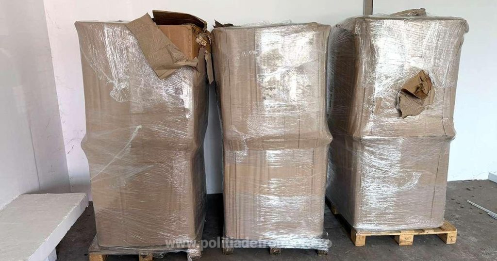 Giurgiu: Record de tutun de contrabandă! O tonă confiscată dintr-o dubă