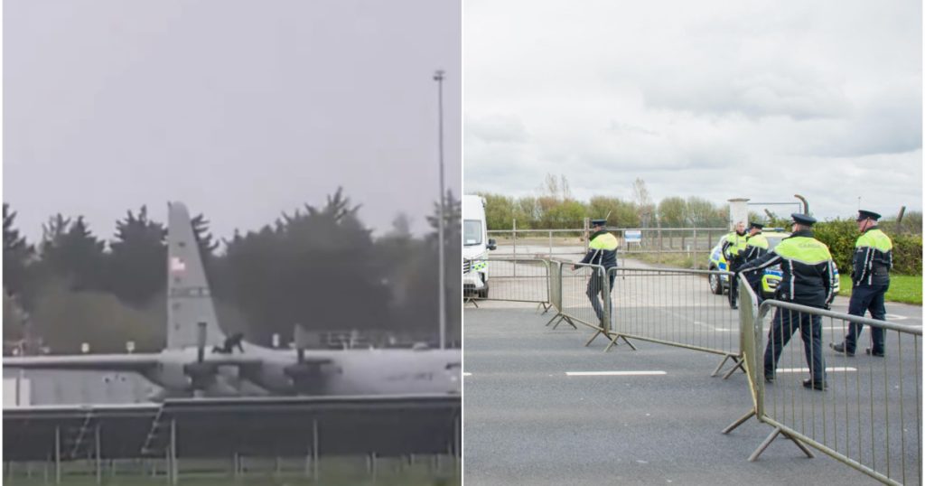 Bărbat intruz în Irlanda: S-a urcat pe un avion militar american pe pistă