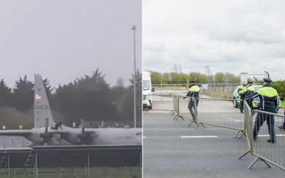 Bărbat intruz în Irlanda: S-a urcat pe un avion militar american pe pistă