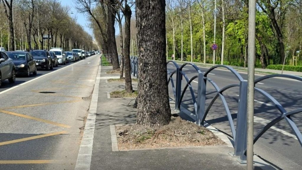 Autobuzele intră de sâmbătă pe bandă dedicată în București, pe un bulevard aglomerat