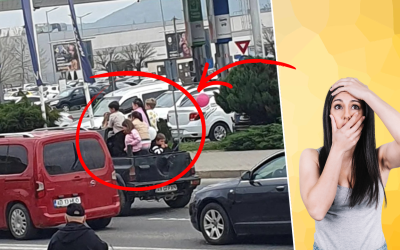 Șofer, șapte copii în benă: Scandal la Alba pe un drum aglomerat