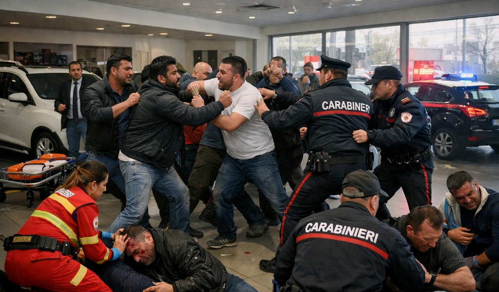 Bătaie ca-n filme într-un dealer auto din Italia: Români, indieni și pakistanezi, scandal total