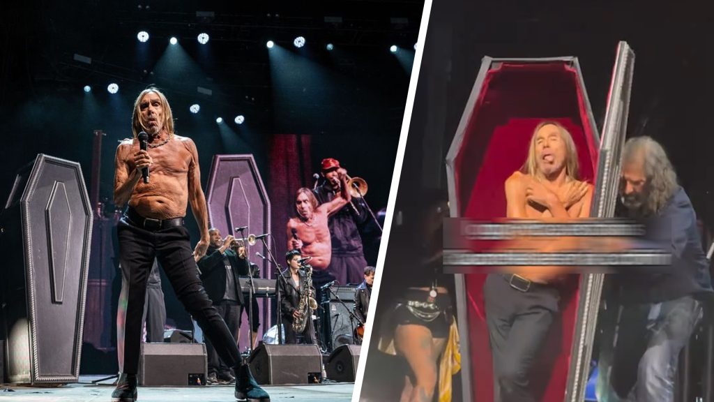 Iggy Pop, show incendiar la Coachella: A ieșit de pe scenă într-un sicriu