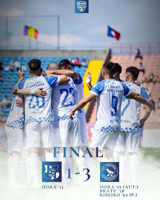 Corvinul își consolidează supremația în Liga 2: Victorie clară la FC Bihor