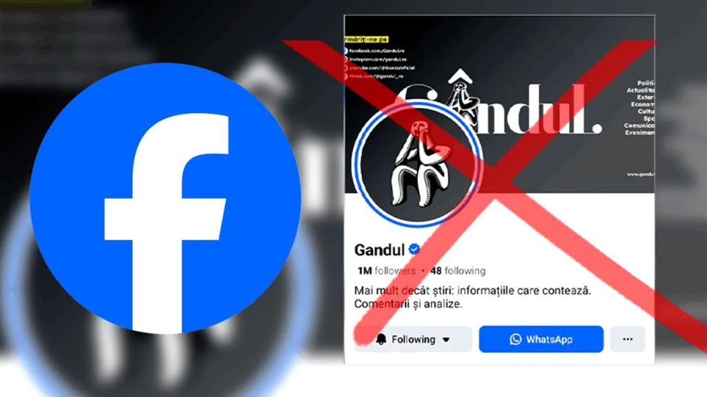 Compania META, proprietara platformei Facebook, a închis pagina ziarului Gândul pe 22 februarie 2026, lăsând publicația fără un canal important de comunicare cu cititorii