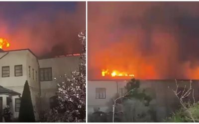 Incendiu la Mănăstirea Bistrița din Vâlcea: Pericol de explozie