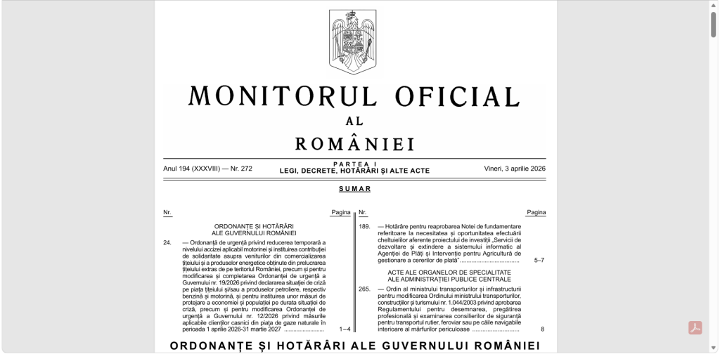 Guvernul Taie Acciza la Motorină și Impune Taxe Noi Petroliștilor, în 2026 București – Guvernul a aprobat o ordonanță de urgență prin care va reduce acciza la motorina standard începând cu 7 aprilie 2026