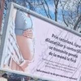 Panouri cu informații false despre cezariană în București, denunțate de USR