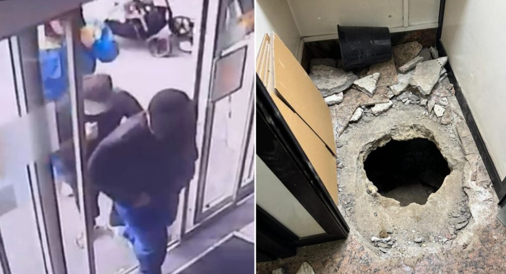 Jaf ca-n filme la Napoli: Hoții au golit o bancă prin canalizare