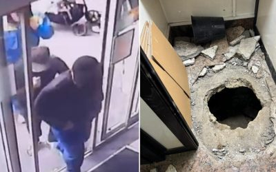 Jaf ca-n filme la Napoli: Hoții au golit o bancă prin canalizare