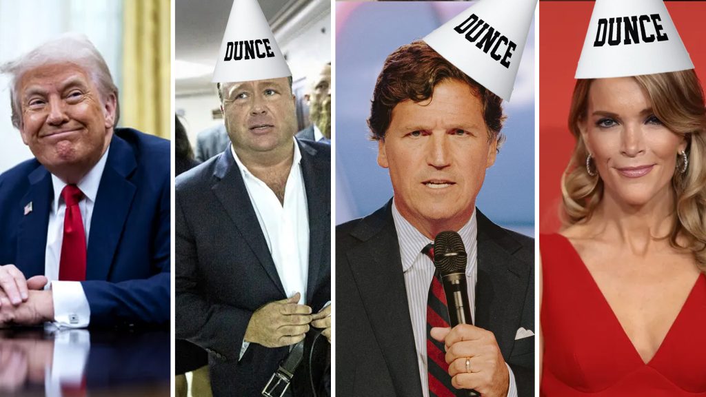 Acuzații FURIOASE: Alex Jones „prăjit”, Tucker cu IQ scăzut, Megyn Kelly, jignită