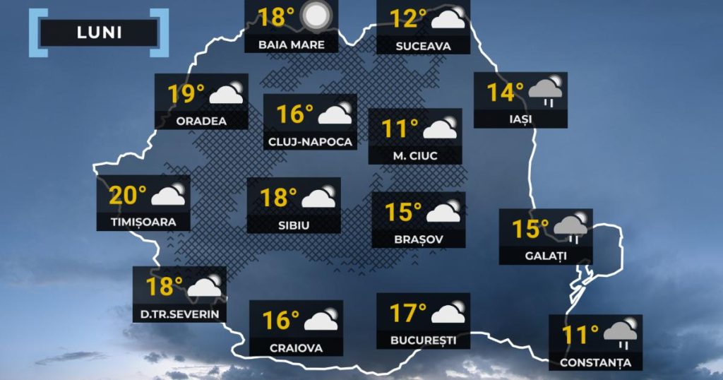 Vremea în România: Temperaturi extreme mâine, de la -3 la 21 de grade, cu ploi