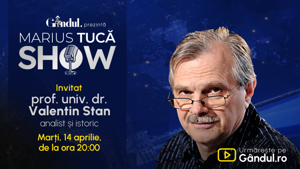 Marius Tucă revine pe Gândul: Prof. Valentin Stan, invitat marți, ora 20:00!