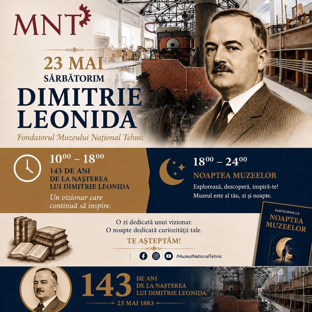 Dimitrie Leonida omagiat: Noaptea Muzeelor, la Muzeul Tehnic, pe 23 mai