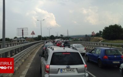 Carambol pe A1: Șase mașini, haos în trafic