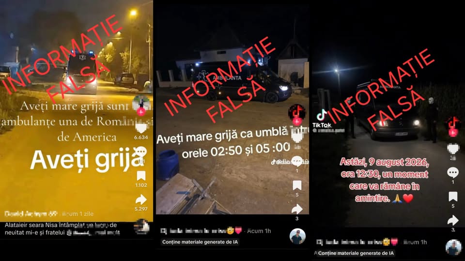 Ambulanța neagră, fals. MAI dezminte fake news de pe TikTok