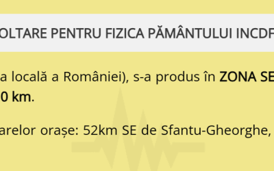 Vrancea, zguduită de un seism de 4,5 grade