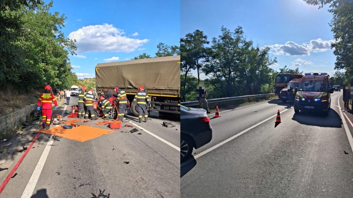 Carnagiu Mureș: 3 morți, 3 mașini și un camion militar implicate