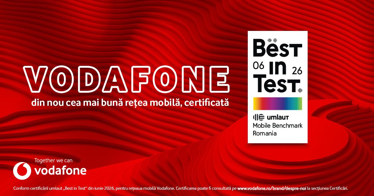 Vodafone România: Rețeaua mobilă, cea mai bună din țară, al 5-lea an