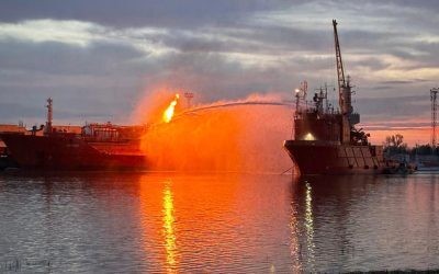 Rusia a atacat Izmail, foc la portul ucrainean de lângă România