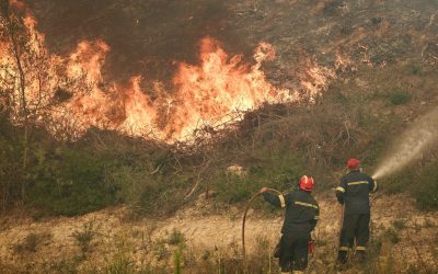 Incendiu în Halkidiki: Turisti evacuați pe mare din calea flăcărilor