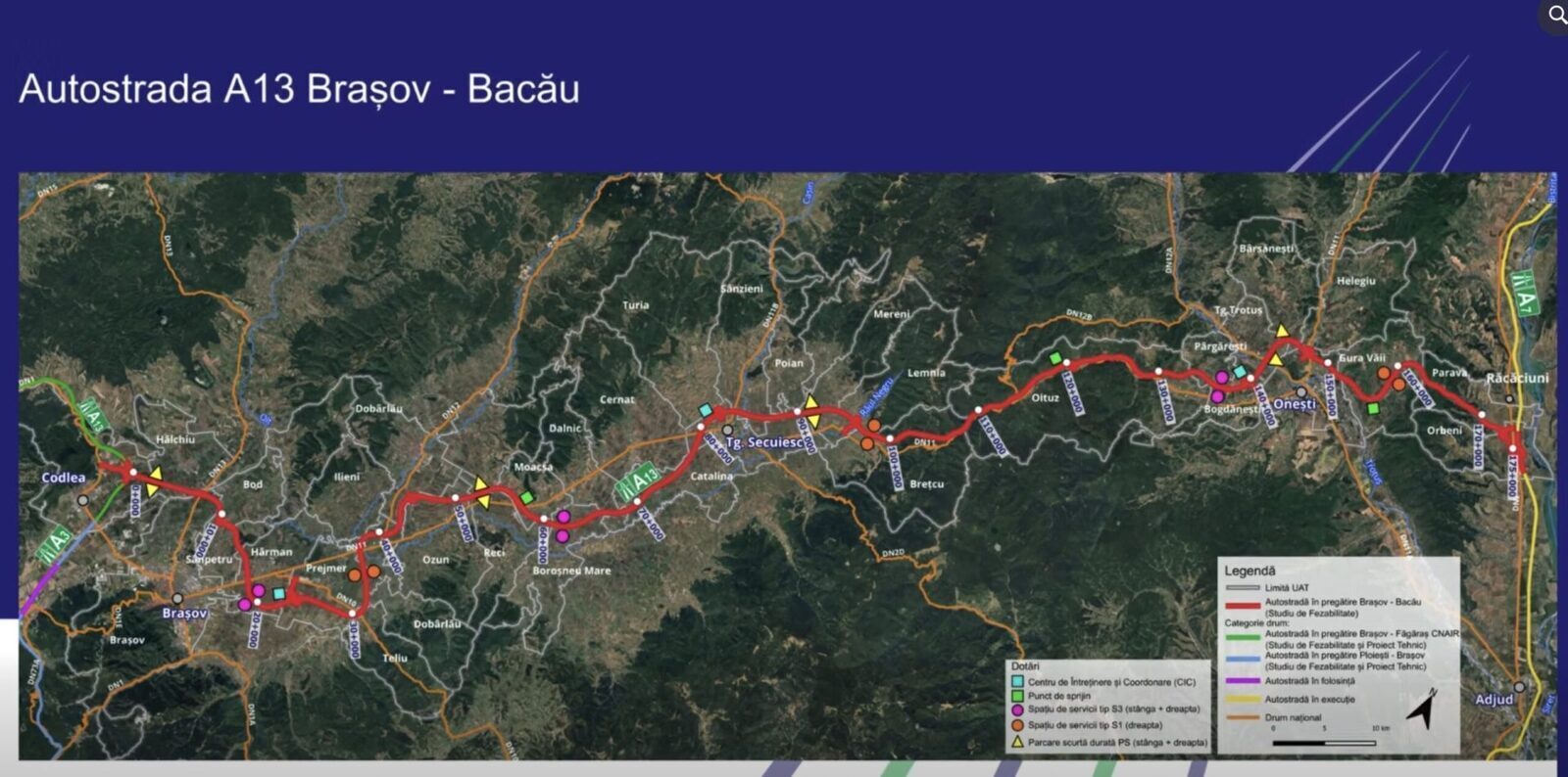 Autostrada A13 Brașov-Bacău, pe 5 loturi: Legătura Transilvania-Moldova