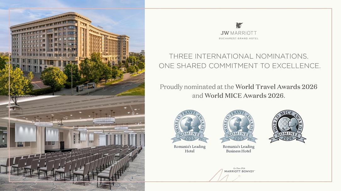 JW Marriott București, dublă nominalizare la premii internaționale