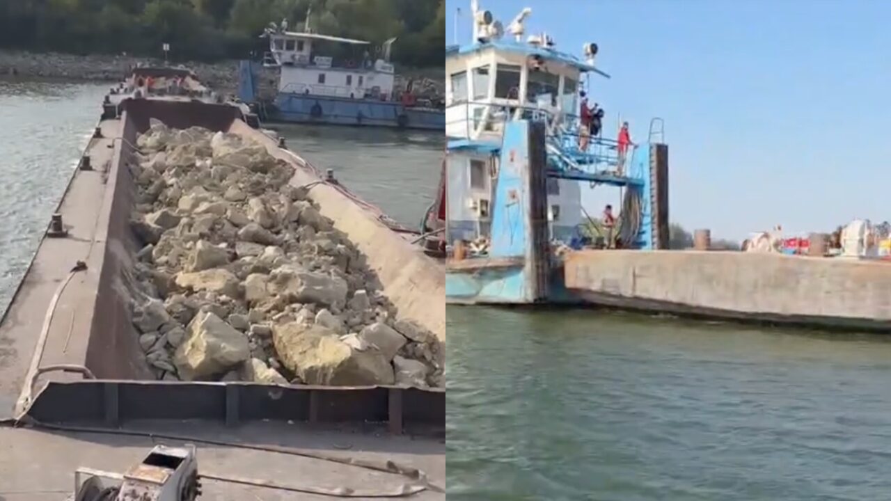 Dunărea: Ultimele două barje scufundate în 7 ore. Vezi video