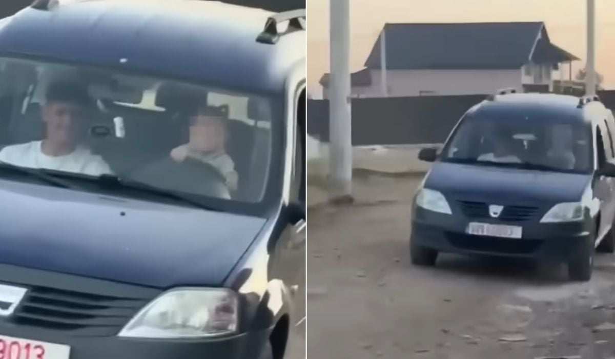 Bebeluș la volan în Vrancea. Imagini șocante din Slobozia Bradului