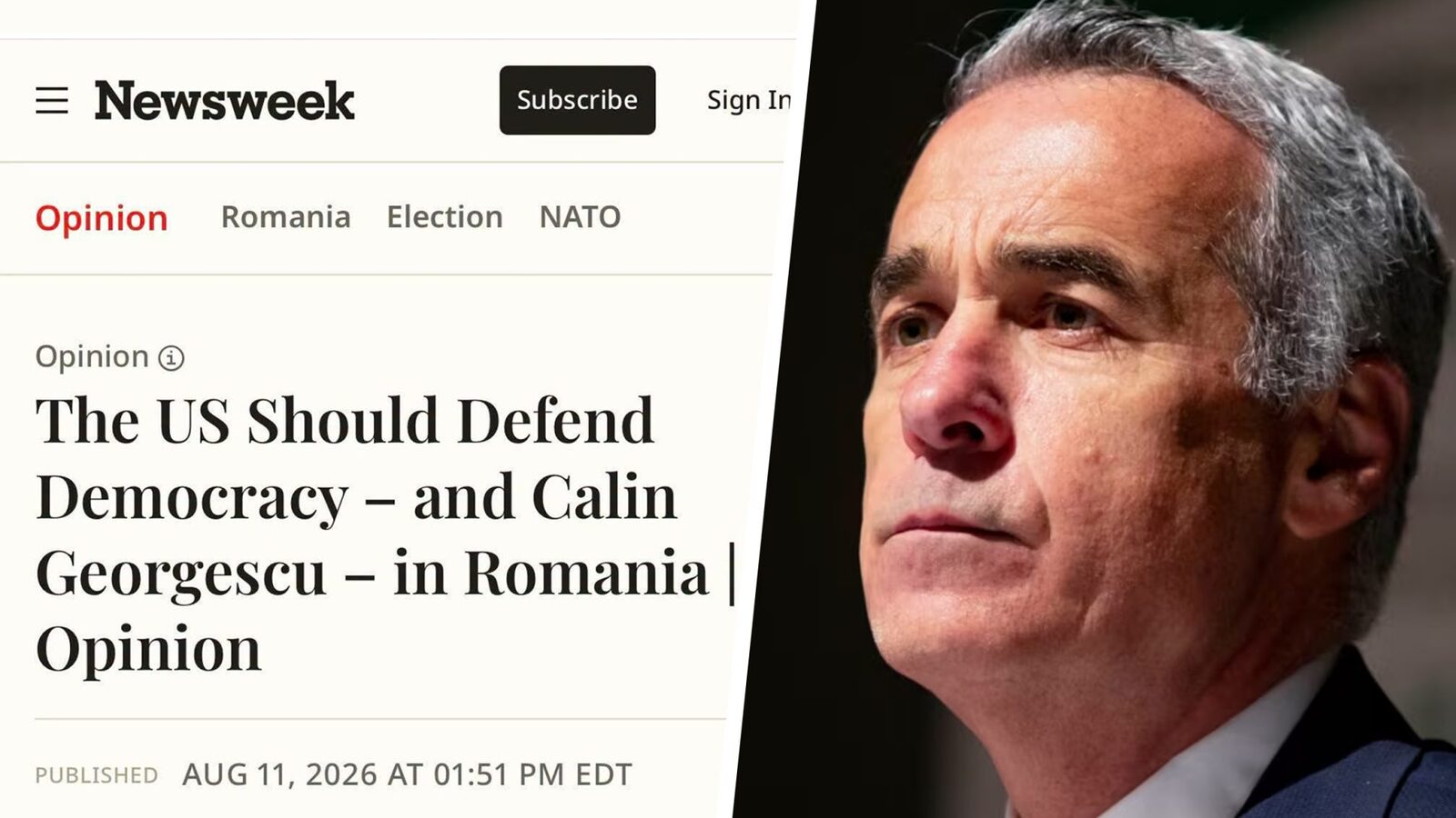 Newsweek a șters editorialul despre Călin Georgescu