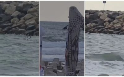 Drona i-a surprins pe plajă: Evacuare sub privirea indiscretă