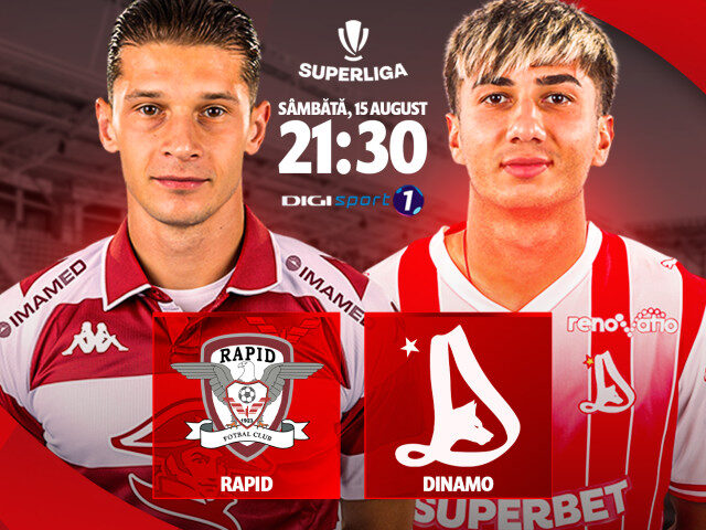 DERBY LEGENDAR Dinamo-Rapid: GIULEȘTI PLIN, LIVE VIDEO Digi Sport 1