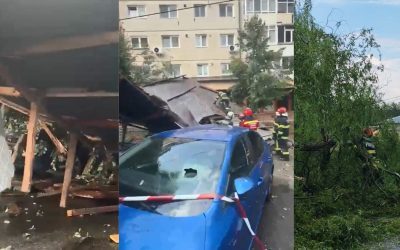 Vijelie în România: Acoperiș smuls la Sibiu, drum blocat în Argeș