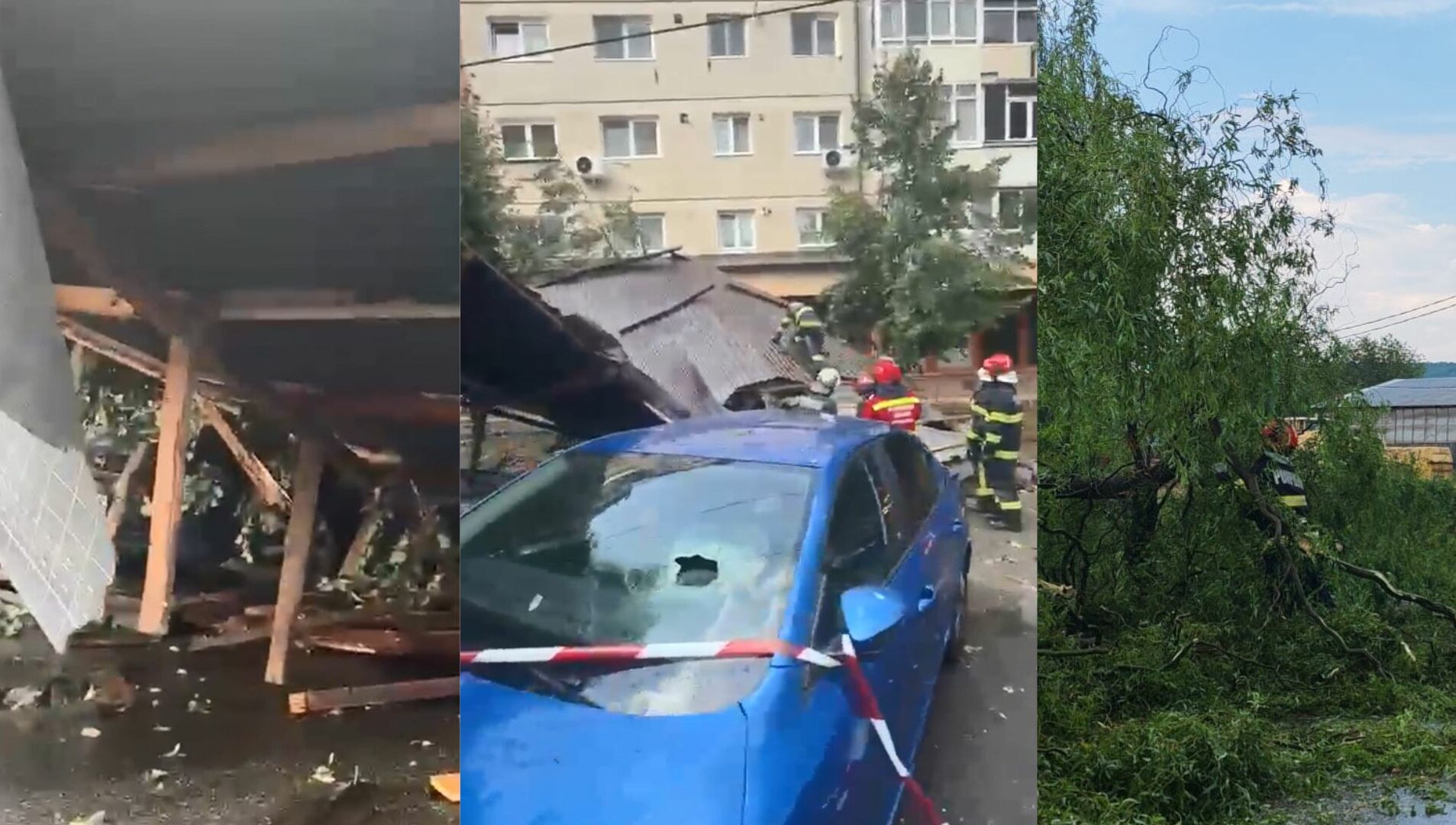 Vijelie în România: Acoperiș smuls la Sibiu, drum blocat în Argeș