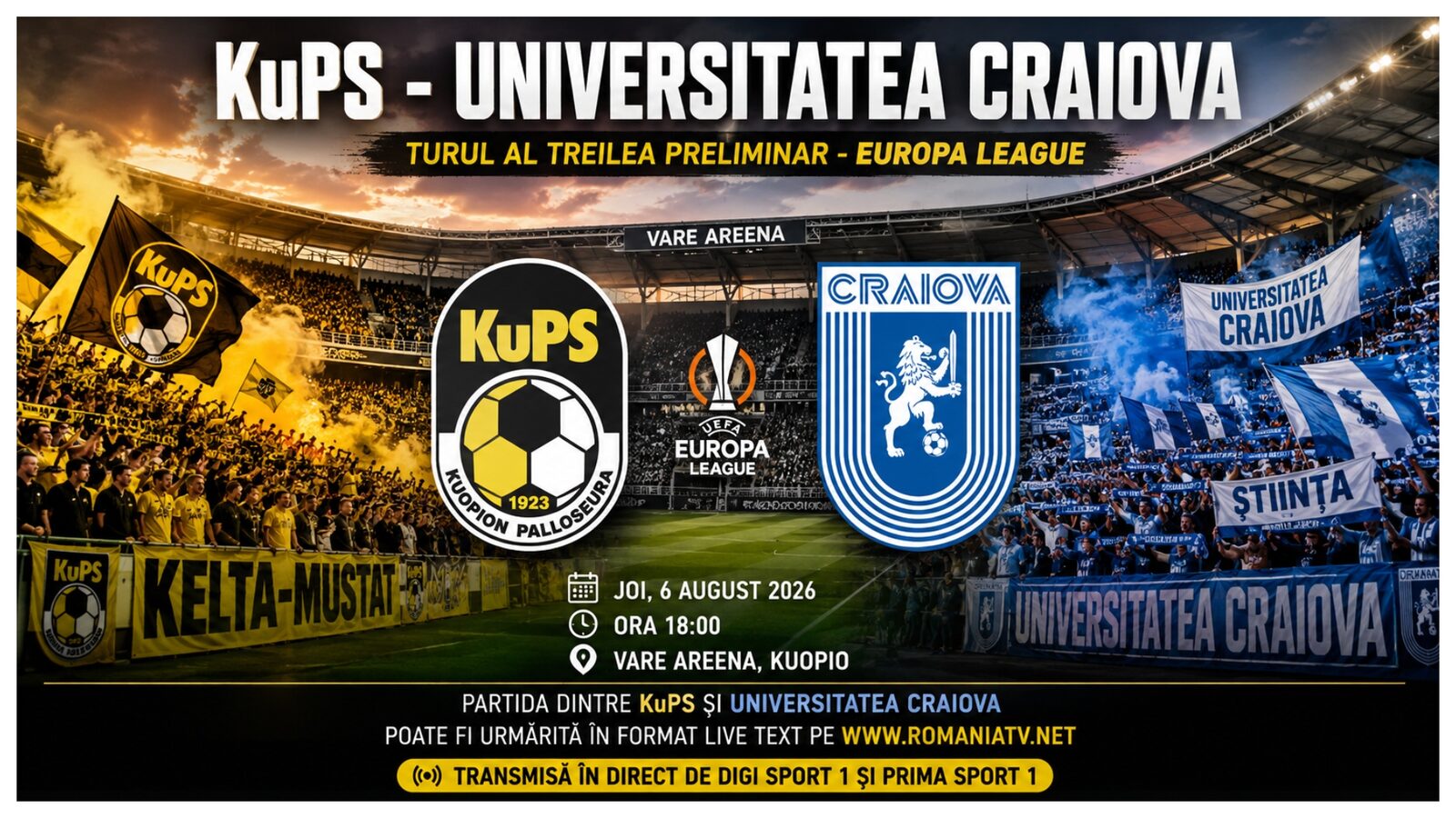Universitatea Craiova, prag de Europa League: Ce adversar pentru play-off