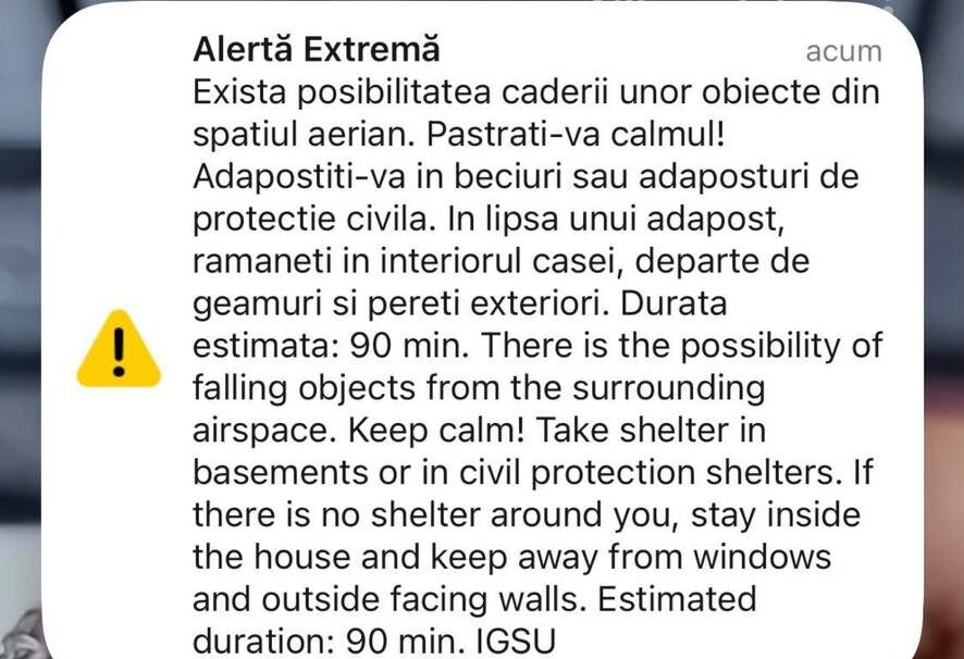 RO-ALERT Tulcea: Obiecte din spațiu, pericol major