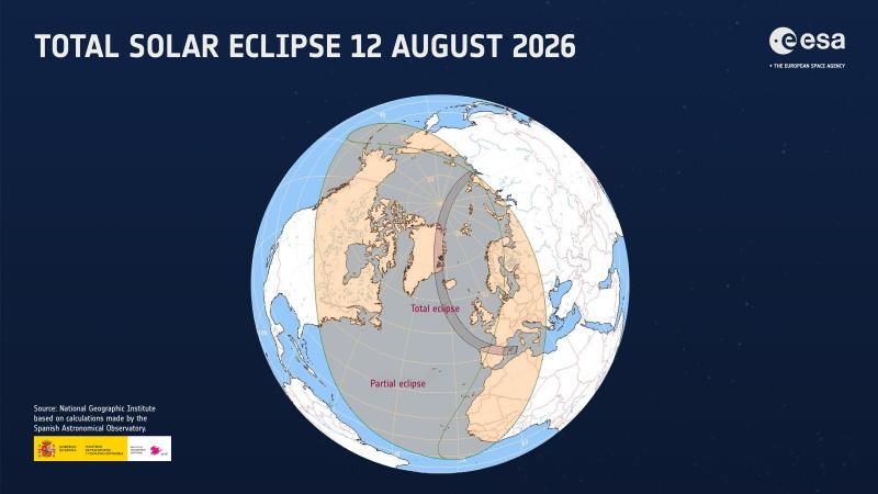 Eclipsa totală de Soare ajunge în Europa, ESA transmite din Spania