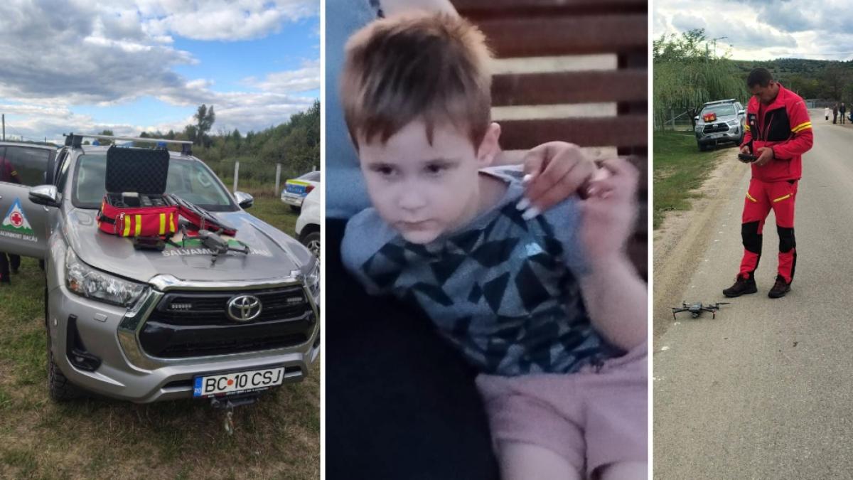 Băiat de 4 ani dispărut la Bacău, zeci de polițiști și drone-l caută