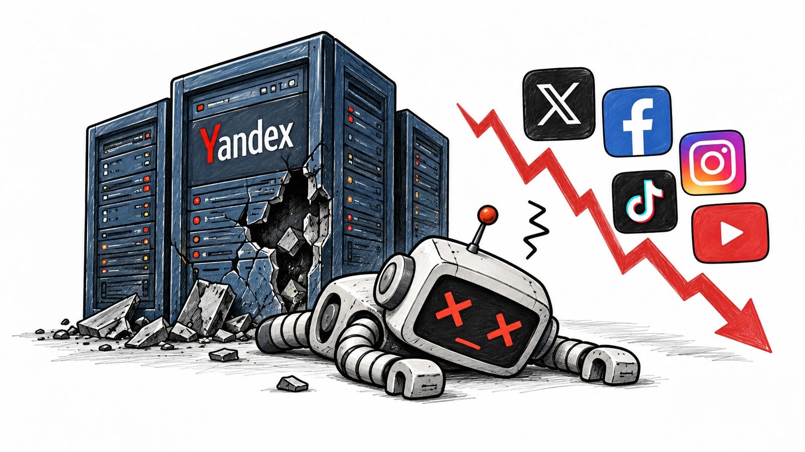 Ucraina a lovit Yandex: Boți ruși dispăruți, misterul scăderii de 99%